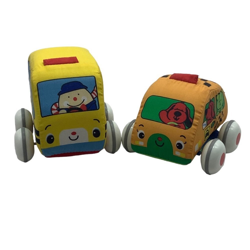 Melissa‎ & Doug K's Kids Pull Black Cloth Cars Taxi Cab School Bus Plush Toys